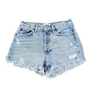AGOLDE Parker Light Wash Distressed Denim Shorts - Waist 26